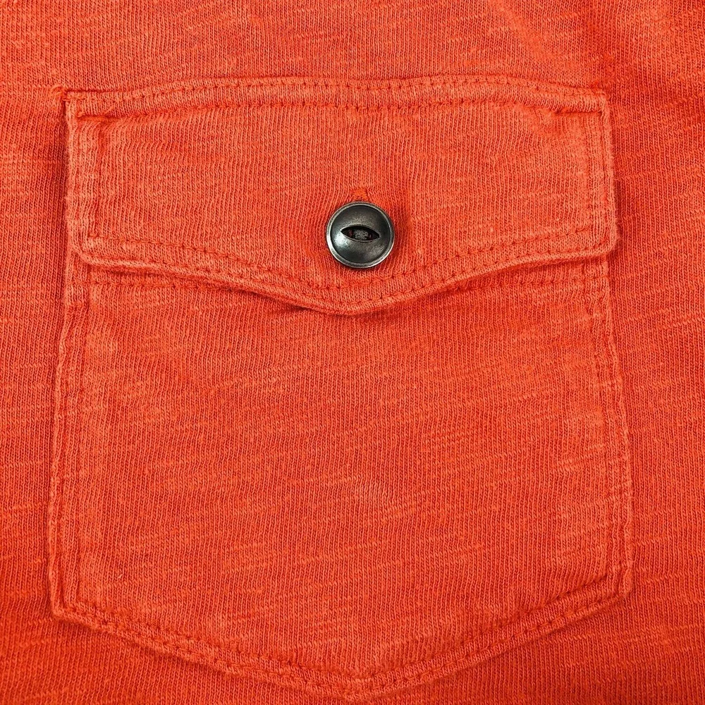 Banana Republic Mens Large L Polo 100% Cotton Golf Shirt Orange Heather Pocket